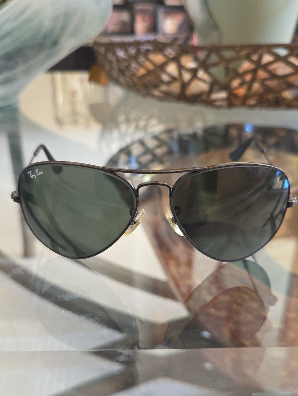 Vintage Ray-Ban Bl  Aviator Sunglasses 58-14 - Black Frame, Metal Black